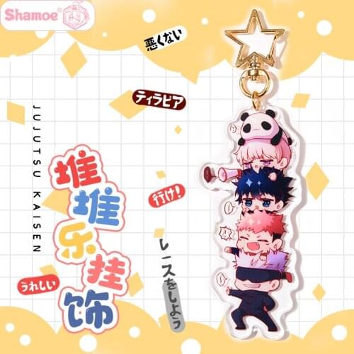 Anime Jujutsu Kaisen Yuji Itadori Fushiguro Megumi Cute Bags Acrylic Pendant Hot Keyring Cosplay Key Chain Prop Gift