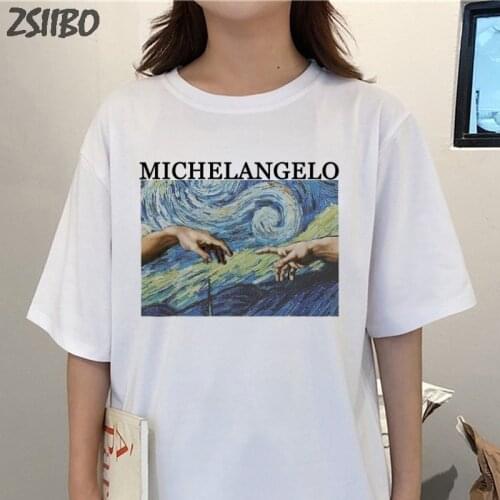 Women Tee You Looked Like Heaven and I Felt Like Hell Michaelangelo the Last Judgement Hands drop shipping Female tshirt S-2XL