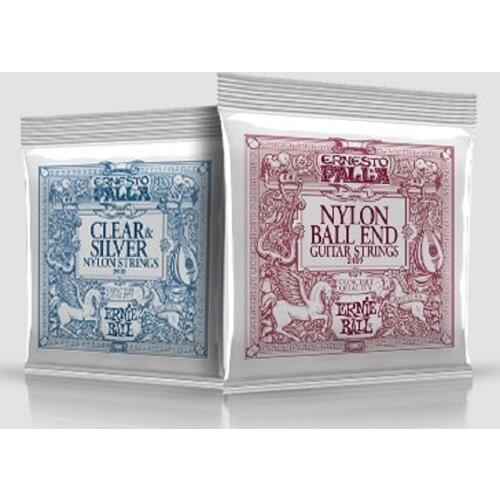 Ernie Ball 2406 or 2409 (Ball End) Ernesto Palla Black & Silver Nylon Classical Guitar Strings, 28-42