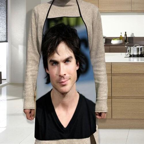 Ian Somerhalder Apron Grill Kitchen Chef Apron Professional for BBQ, Baking, Cooking for Men Women 2 Size 68X95cm and 50X75cm