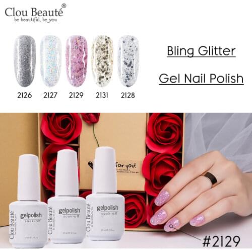 Clou Beaute Gel Nail Polish Top UV LED Gel Nail Art Varnish Hybrid Gel Polish Semi Permanent Vernis Gellak Glitter Gel Lacquer