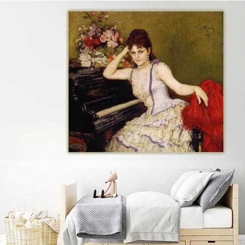 Ilya Efimovich Repin《Menter》Canvas Oil Painting Aesthetic Poster Picture Wall Hanging Decor Home Living Room Decoration