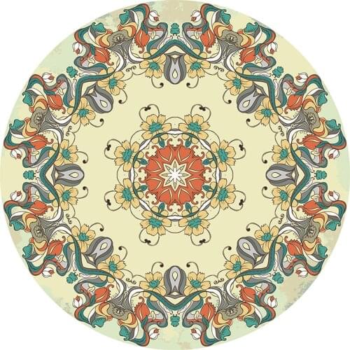 India Mandala Round Carpet Rug Door Mat Modern Carpets for Living Room Area Rug Carpet Bedroom Anti-Slip Floor Rug Mat Tapete