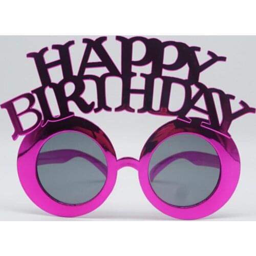 Metallic Happy Birthday Sunglasses Novelty Eyewear Photo Booth Props Party Accessory Favor Unisex Gold Silvery Rose 20pcs/lot