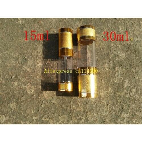 500pcs/lot 15ML & 30ML Refillable bottle Secant Vacuum bottle spray Airless Pump cosmetics perfume bottle Anodized aluminum sand