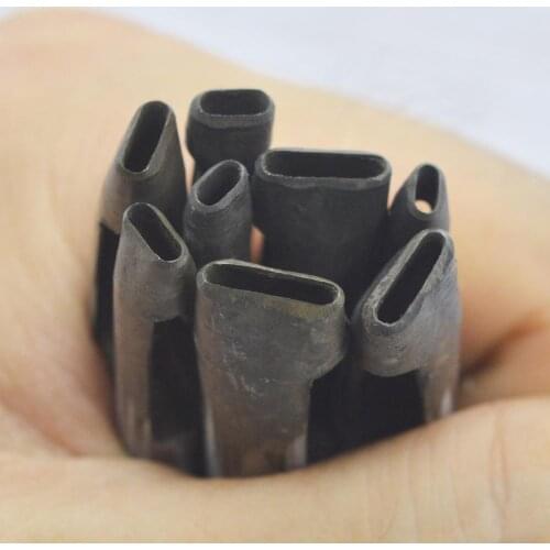 KALASO 2mm*3/4/5/6/7/8/9/10mm Oval Angle DIY Drilling Bit Leather Craft Puncher Flat Hole Punch Maker Cutter Chisel Tool Set