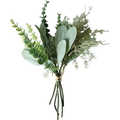 Grass and leaves mixed bundle artificial flower arrangement supplies for home living room decor fake plants flores