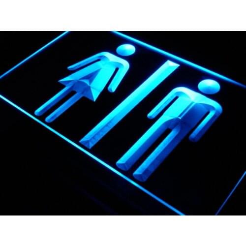 I219 Toilet Washrooms Restrooms Neon Light Signss On/Off Switch 20+ Colors 5 Sizes