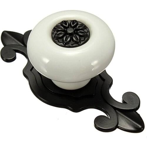 Vintage Ceramic Door Knobs Drawer Cabinet Cupboard Wardrobe Pull Handle White+Black