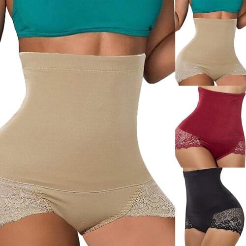 Vrouwen Hoge Taille Ademen Slips Ondergoed Shapewear Panty Body Shaper Kant Patchwork Afslanken Shapewear Slips