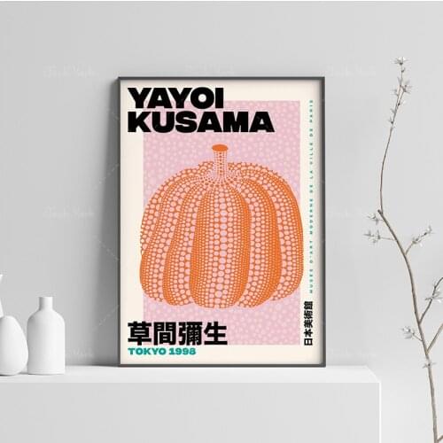 Yayoi Kusama Pumpkin Art Print Yayoi Kusama Printable Poster Canvas Painting Wall Art For Living Room Home Decor