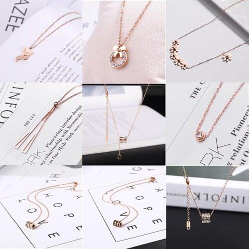 Ladies necklace, pendant, collar, 2020 fashion jewelry, rose gold pendant, ladies gift, holiday gift