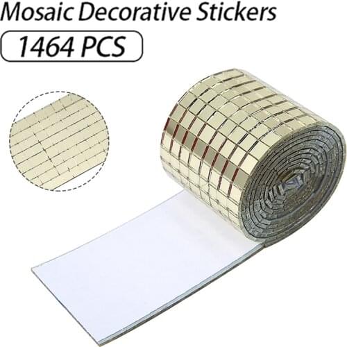 1 Roll Self-Adhesive Glass Craft Mini Square Mirrors Mosaic Tiles Wall Stickers For DIY Handmade Crafts Home Decoration