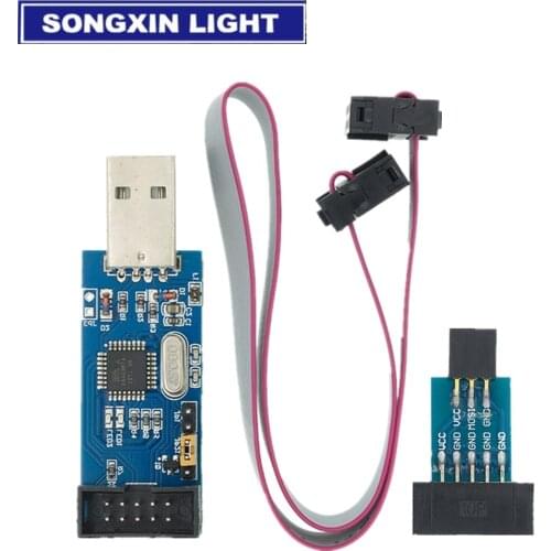 10pcs 10Pin To 6 Pin Adapter Board + USBASP USBISP AVR Programmer USB ATMEGA8 ATMEGA128 ATtiny/CAN/PWM 10Pin Wire Module DIY