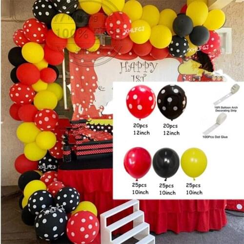 117pcs Red Yellow Black Balloon Garland Arch Kit Polka Dot Latex Balloon Baby Shower Wedding Birthday Party Decorations Balls
