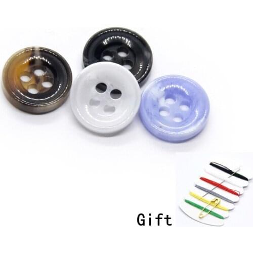 30pcs 9/10/11 Light Pattern Shirt Buttons For Clothing Baby Black Collar Decorative Handmade Sewing DIY Accessories Wholesale