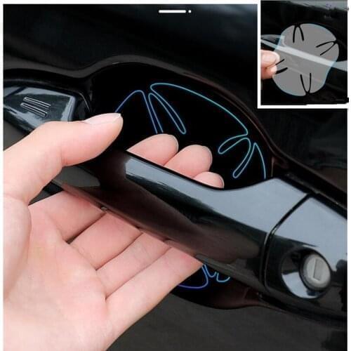 4pcs Universal Car Door Handle Protection Stickers For Dacia duster logan sandero stepway lodgy mcv 2 Renault Megane Modus Espac