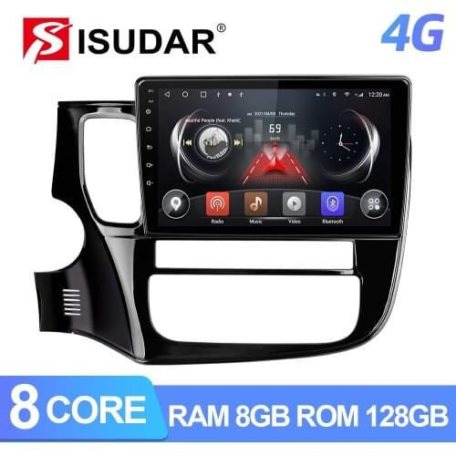 ISUDAR T72 QLED Android 10 Autoradio For Mitsubishi Outlander 3 2012-2018 GPS Car Multimedia Octa Core RAM 6GB ROM 4G FM no 2din