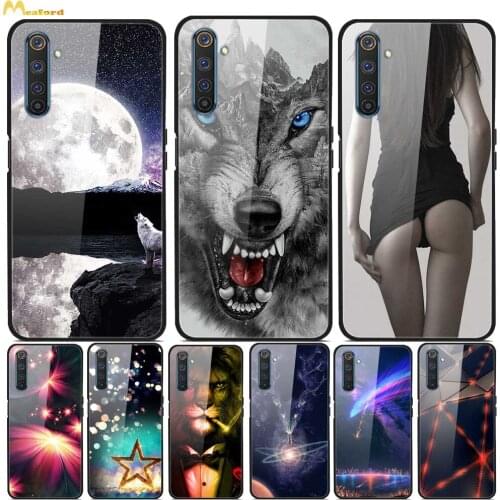 Case For Realme 6 s Phone Cover Realme6s Tempered Glass+Silicone Soft Fundas For Oppo Realme 6s Case RMX2001 Cute Back Protector