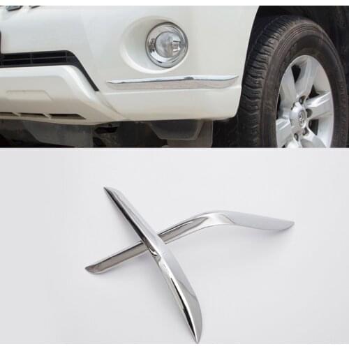 For Toyota Prado FJ150 FJ 150 2010-17 Car Styling ABS Chrome Front Corner Bumper Molding Sill Cover Trim Frame Decorative