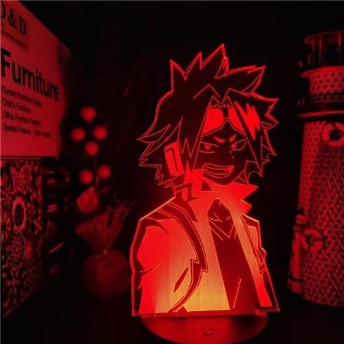 My Hero Academia Kaminari Denki Action Anime Figures 3D Night Lights Model Toys Boku no Hero Academia All Might Xmas Gift Figma