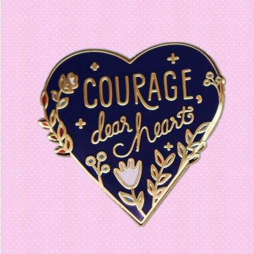 Aslan lion Courage enamel pin The Chronicles of Narnia The Voyage of the Dawn Treader C. S. Lewis book Quote brooch badge