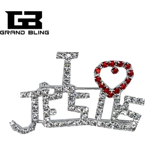 Crystal Handmade Words Lapel Pin "I Love Jesus" Brooch Gift for Devout Christian