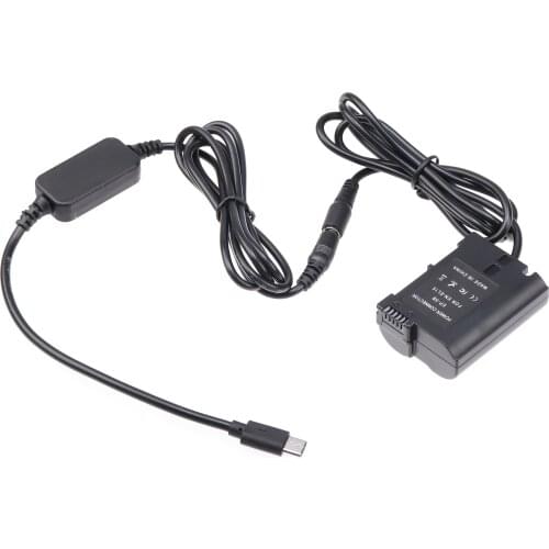 FOTGA EN-EL15 Dummy Battery Adapter +Type C Cable for Nikon D500 D600 D610 D750 D780 D800 D810 D850 Z5 Z6 Z7 V1 D7000
