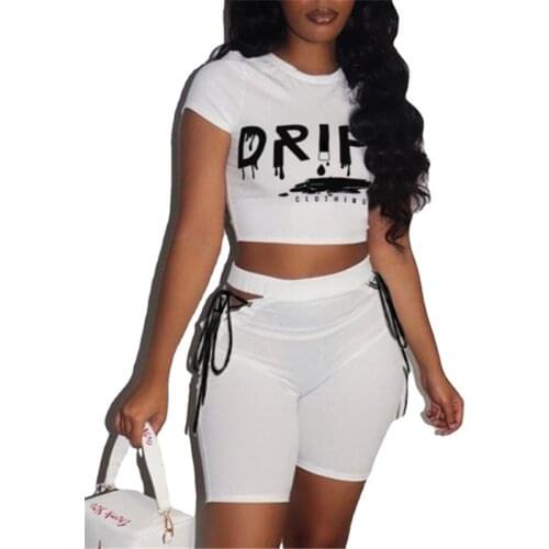 Yvlvol Summer Women Letter Printing tracksuit Shorts Two-Piece Suit Casaul O-Neck women Sets Fashion Elegant Streetwear