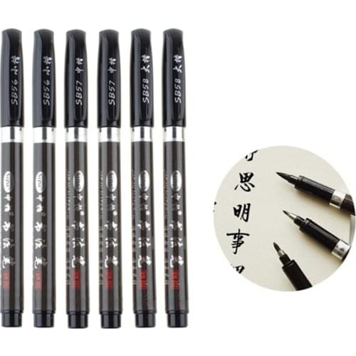 3 pcs/lot Multifunction Brush Pen Calligraphy Pen Markers Art Writing Office School Supplies Stationery Student Free Shipping