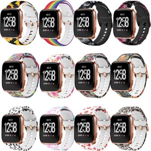 Soft Silicone Watch Band for Fitbit Versa 2/Versa Lite/Versa Strap Printed Bracelet Replacement Wristband for Versa2 Wrist Strap