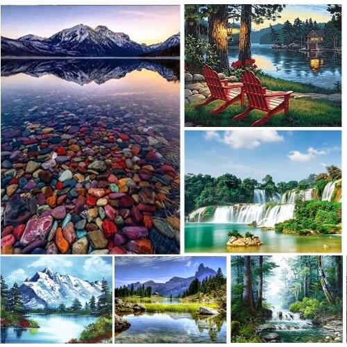 5D Landscape DIY Diamond Painting Park Landscape Photo Diamond Mosaic Embroidery Mosaic Cross Stitch Set Home Decoration