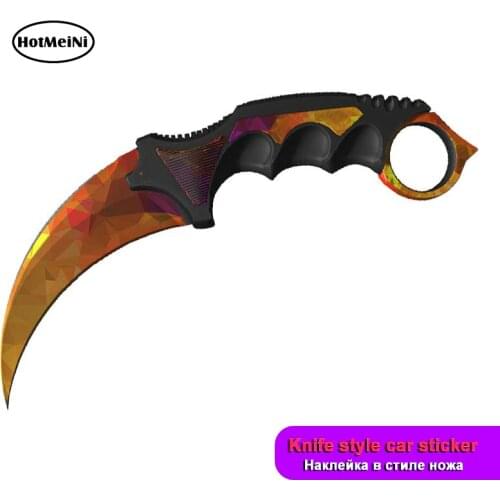 HotMeiNi 13cm Car Decal for CS GO Karambit Knife Auto Car Stickers Laptop Suitable for Any Flat and Smooth Clean Surface Decor