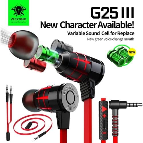 Plextone G25 Gaming Headphone Hot Sale 3.5MM In-ear Earphone Tuner Bullet Gaming Earbuds Adjustable Stereo Headset Deep Bass