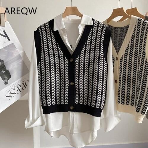 Early Spring New Knitted Small V-neck Vest
