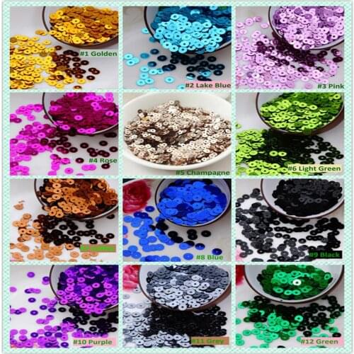 4MM Solid Colors Plane Round Sequins Paillette For Crafts Scrapbook And Sewing DIY Handmade Project