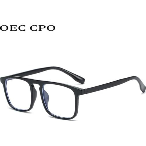 OEC CPO Vintage Square Anti-Blue Light Glasses Frames Women Men Transparent Optical Glasses Frame Goggles Computer Eyeglasses