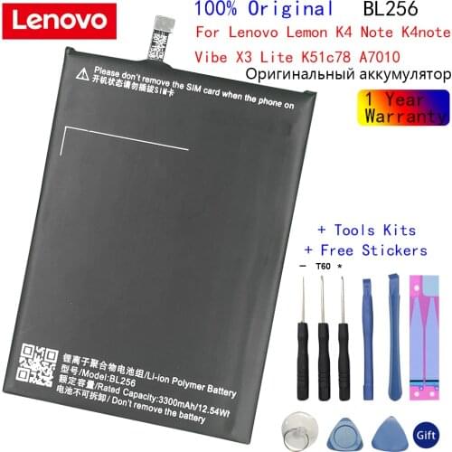 Original 3300mAh BL256 Battery for Lenovo Lemon K4 Note K4note / X3 Lite K51c78 / A7010 Phone Replacement Batteries Bateria