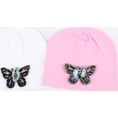 Newborn Autumn Winter Kids Cotton Beanie Hat with Applique Beanies for Kids Slouchy Beanies for Boys Girls Diy Skullies Hats