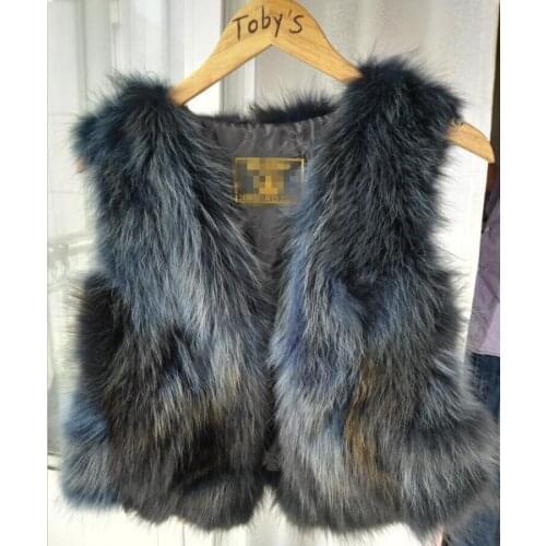 Autumn and winter womens fashion 100% genuine raccoon fur vest ladys slim v neck fur vest sleeveless outwear out wear