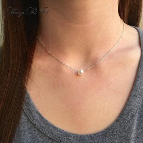 Natural freshwater pearl Necklace, Dainty Necklace, Single Pearl Necklace, Simple Everyday Necklaces, Bridesmaid Necklaces