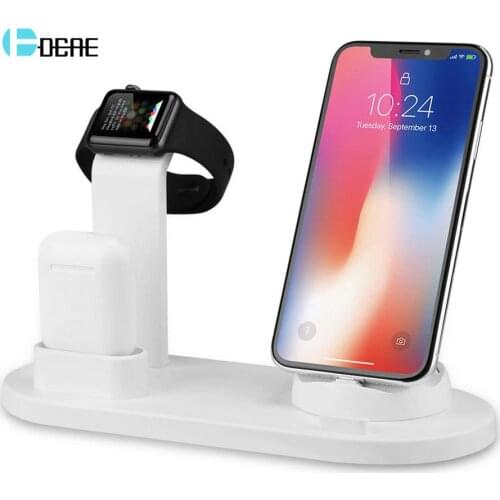 FDGAO 3 in 1 Charging Stand for iPhone XR XS X 11 8 7 6S 6 AirPods USB Charger Dock Station Base For iWatch Apple Watch 4/3/2/1