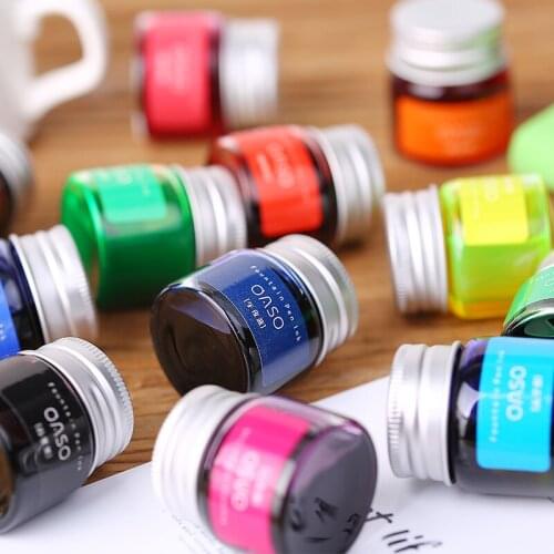 Fountain Pen Ink 20ml OASO Portable Cute Kawaii Mini Pigment Color Ink Drawing Graffiti School Supplies