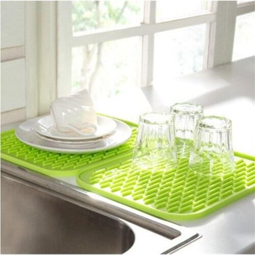 Silicone Pot Mat Heat Resistant Holder Table Placemat Can Opener Non-slip Mat Kitchen Sink Dishes Cup Dry Coaster Placemat