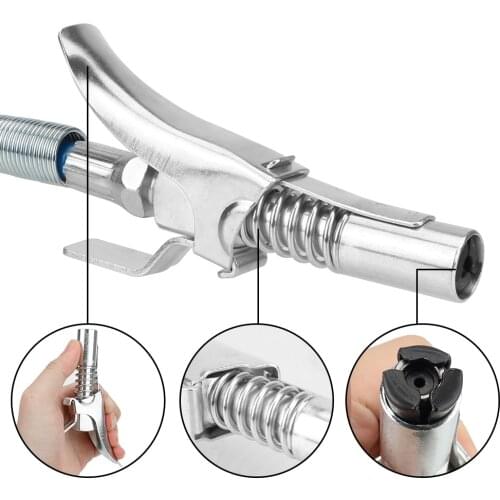 Hose Kit Coupling End Fitting 1/8” NPT SAE & Metric Zerk Fitting Quick Lock On Release Grease Gun Coupler Grease Gun Adapter