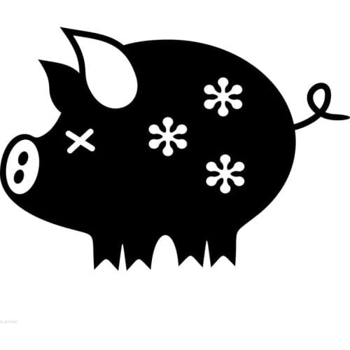 Funny Cute Floral Pig Rich Piggy Bank Sticker for Window Laptop Kayak Likable toy-styling Vinyl Decal 14cm