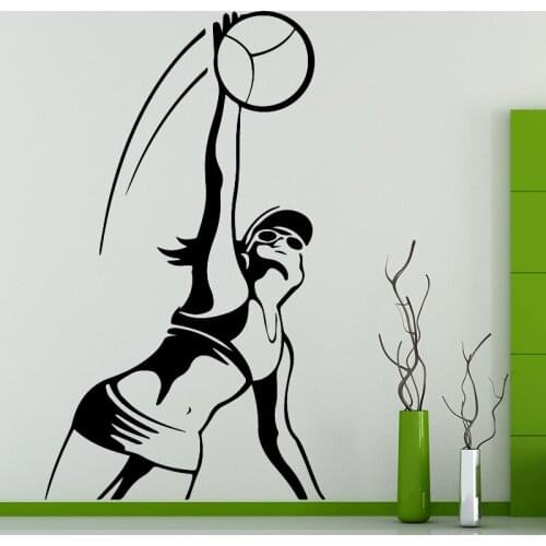 Volleyball Girls Waterproof Wall Stickers Wall Art Decor for Living Room Bedroom Decoration Accessories Vinyl Wall Art Decal