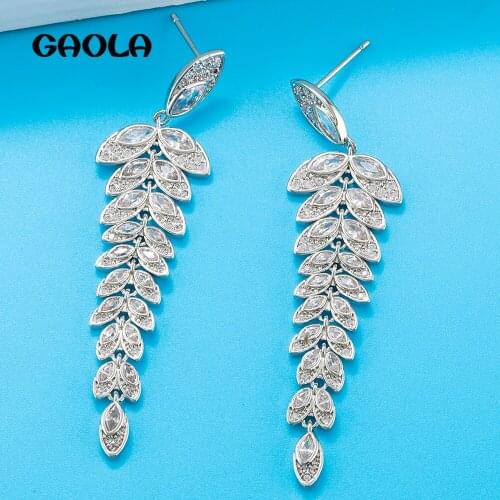 YANMEI Plant Leaf Long Earrings Ladies Trendy Leaf Earrings Ladies Personality Pendant Earrings Fashion Simple Jewelry YME9653