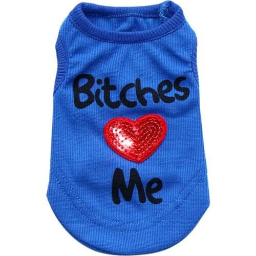 Bitches Love Me Dog Vest for Small Dogs 2020 Warm Protection Chihuahua Teddy Dog Pet Winter Clothing Colorful Clothes for Cats