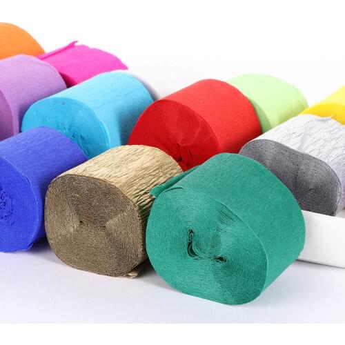 1 Roll 3.5cm*10m Crinkled Crepe Paper Flower Wrapping DIY Scrapbooking Craft for Birthday Party Festival Christmas Decoration